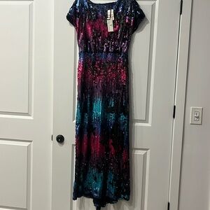 sequin Von Vonni evening gown multicolor small/medium new with tags